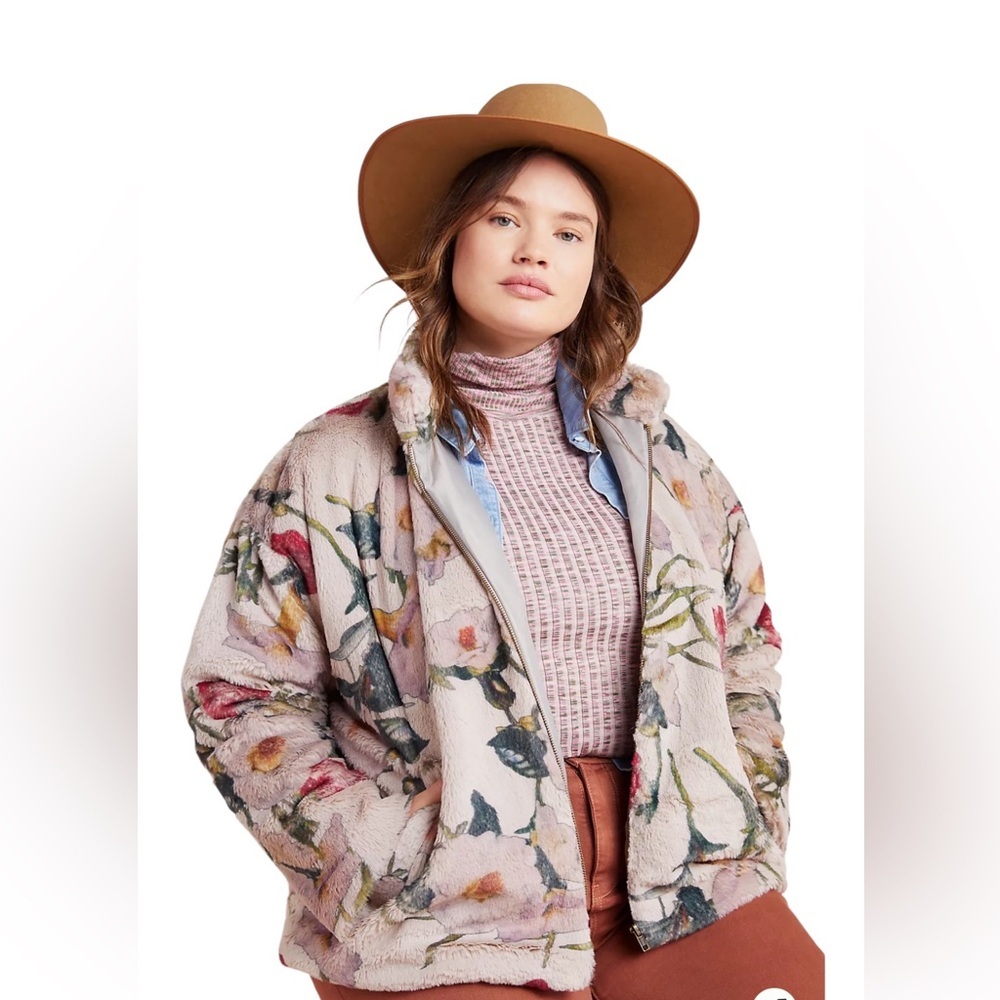 Anthropologie Hutch Florita Faux Fur Jacket Size XXL